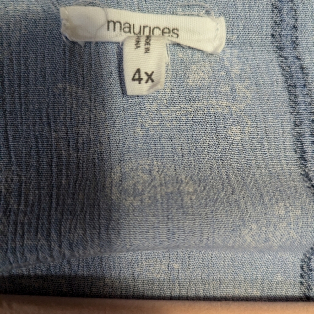 Maurices Paisley Patchwork Button Down Short Slee… - image 4